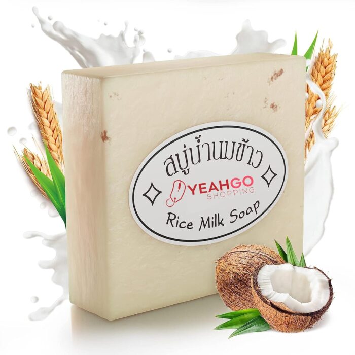 Rice Milk Jasmine Soap Bar Handmade Gluta Collagen Organic - 60-65G - Image 1