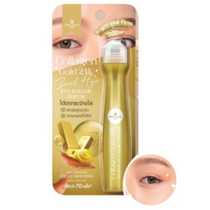 Collagen Gold 24K Snail Hya Eye Roller Serum - 15Ml - Image 1