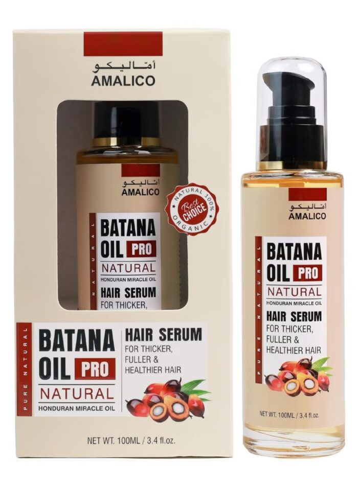 AMALICO Batana Oil Pro Natural Hair Serum with Coconut, Jojoba, Castor and Argan Oil 100ml - Image 1