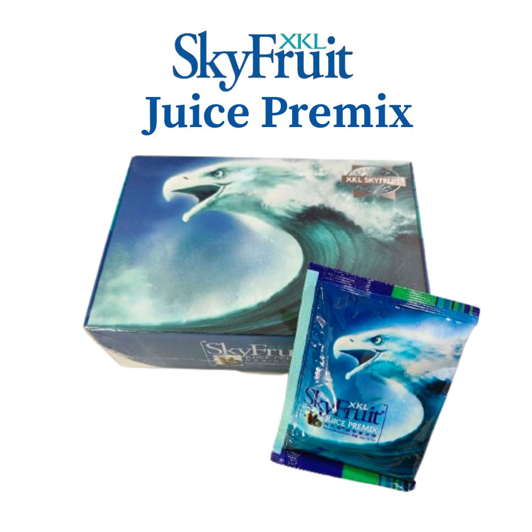 9555249905018 مزيج عصير فواكه "سكاي فروت" (Sky Fruit) من Xkl - مشروب مرطب وغني بالعناصر الغذائية بنكهات التفاح والبرتقال والعنب والأناناس - 20 جم (كيس واحد × 20 جم) - الصورة 1